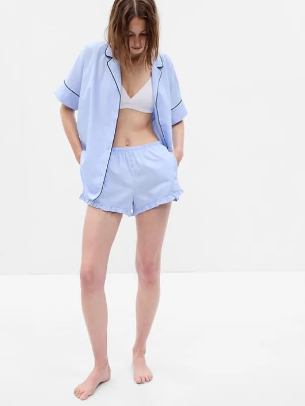 Poplin Ruffled PJ Shorts sold by GAP