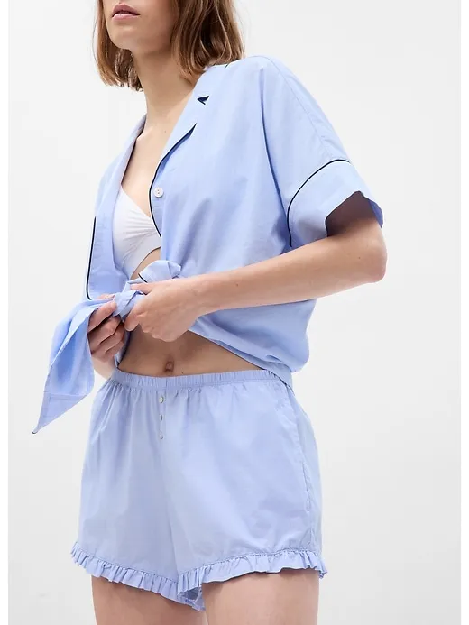 Poplin Ruffled PJ Shorts sold by GAP product image thumbnail 3