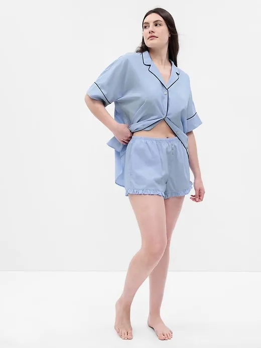 Poplin Ruffled PJ Shorts sold by GAP product image thumbnail 4