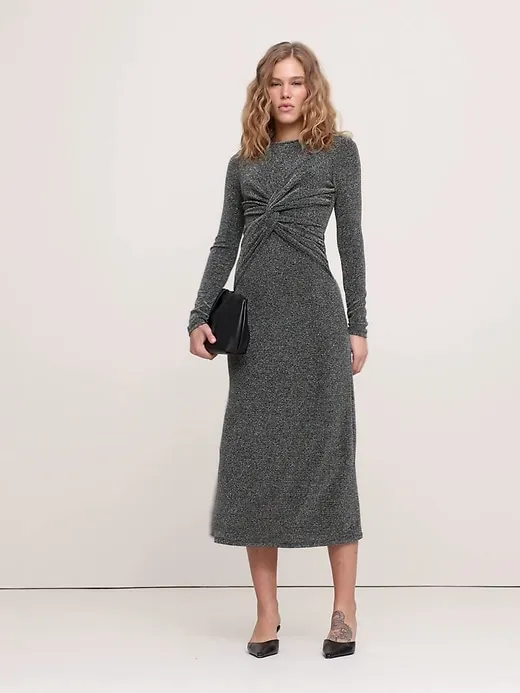 Jersey Knit Twist-Front Maxi Dress sold by Banana Republic product image thumbnail 5