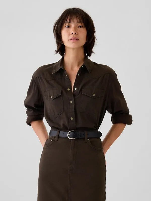 Cropped Denim Shirt sold by GAP