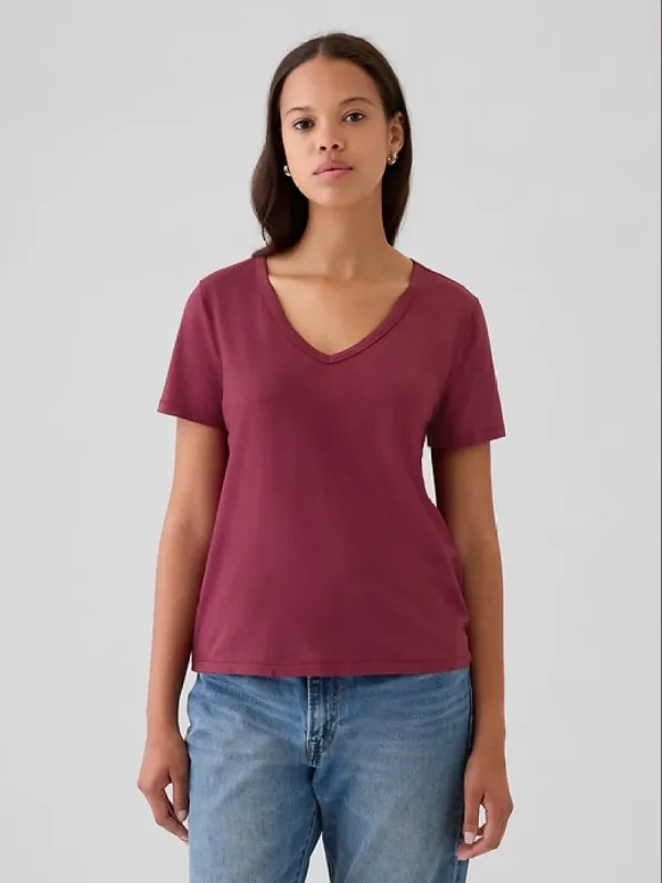 Organic Cotton Vintage V-Neck T-Shirt sold by GAP