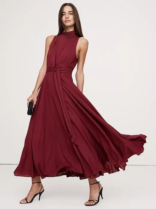 Stretch-Crepe Maxi Dress sold by Banana Republic product image thumbnail 3