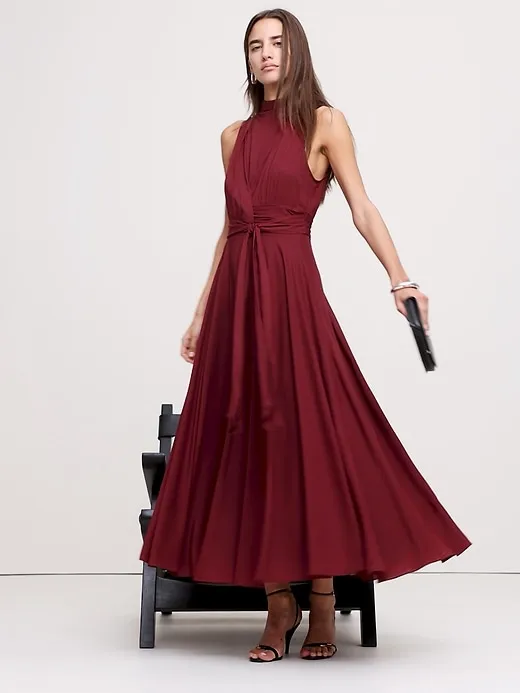 Stretch-Crepe Maxi Dress sold by Banana Republic product image thumbnail 4