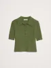 Ribbed Cropped Sweater Polo sold by Banana Republic