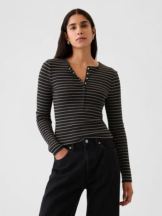 Modern Rib Henley T-Shirt sold by GAP