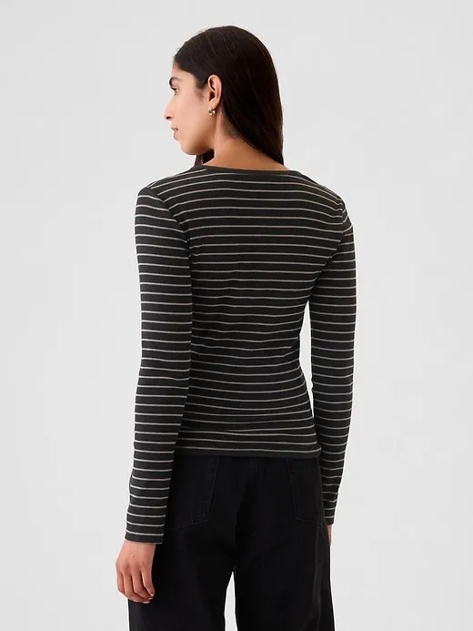 Modern Rib Henley T-Shirt sold by GAP product image thumbnail 2