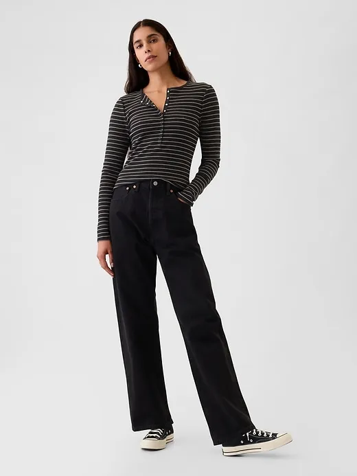 Modern Rib Henley T-Shirt sold by GAP product image thumbnail 3