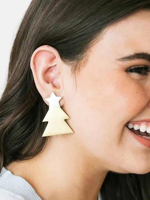 Silver Christmas Tree Horn Earrings sold by GAP product image thumbnail 2