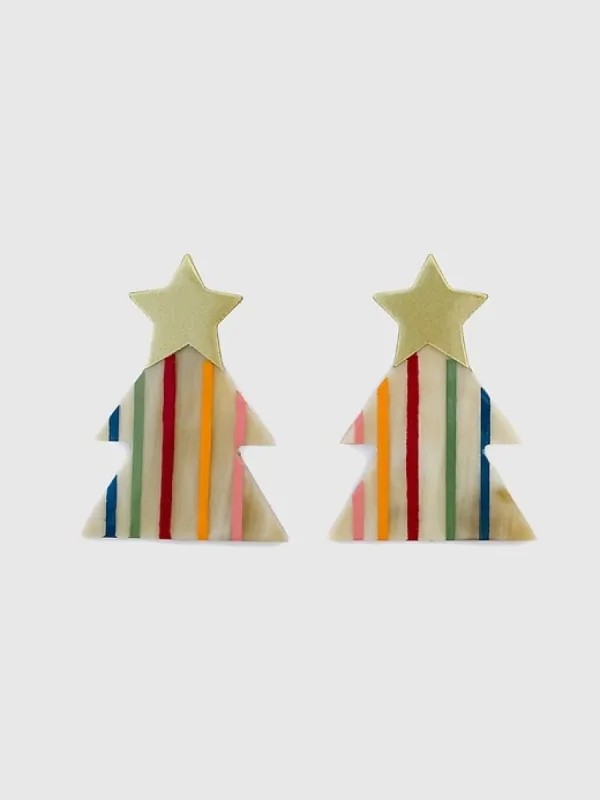 Rainbow Christmas Tree Earring sold by GAP