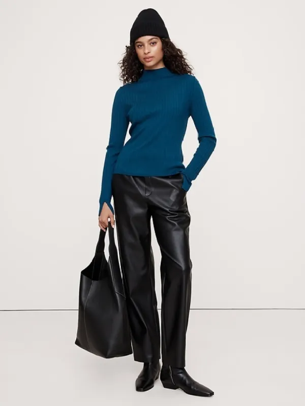 Ribbed Merino Mock-Neck Sweater sold by Banana Republic
