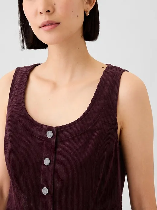 Corduroy Button Mini Dress sold by GAP product image thumbnail 4