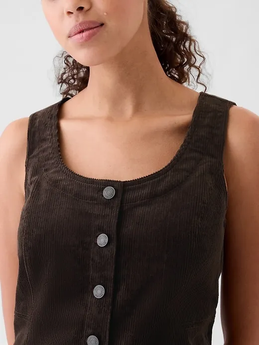 Corduroy Button Mini Dress sold by GAP product image thumbnail 4