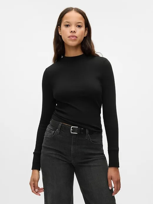 Essential Rib Mockneck T-Shirt sold by GAP