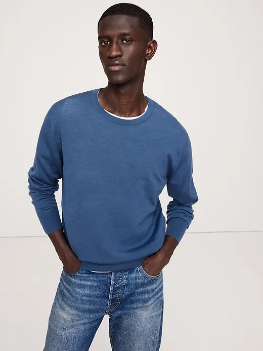 Italian Merino Crew-Neck Sweater sold by Banana Republic