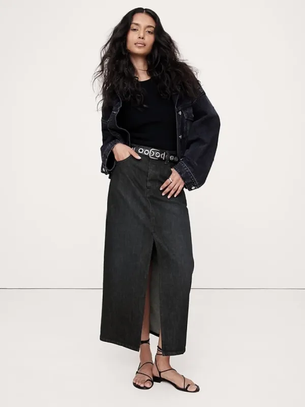 Denim Maxi Skirt sold by Banana Republic