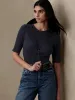 Rola Ribbed Elbow-Sleeve T-Shirt sold by Banana Republic