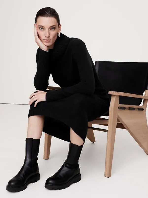 Cashmere Turtleneck Midi Sweater Dress sold by Banana Republic