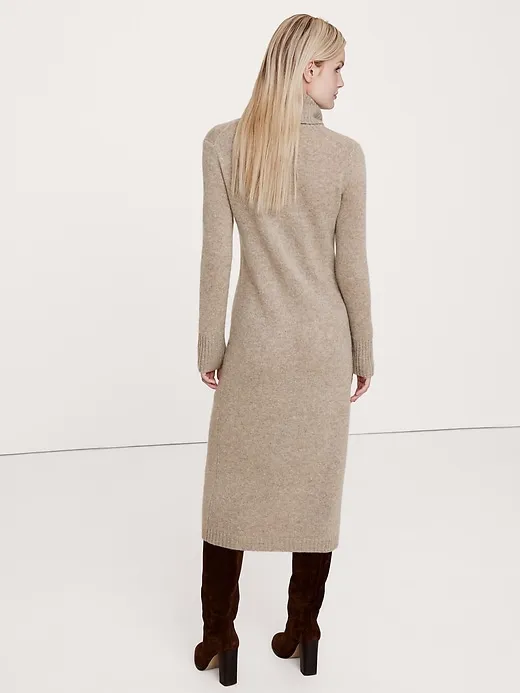 Cashmere Turtleneck Midi Sweater Dress sold by Banana Republic product image thumbnail 2
