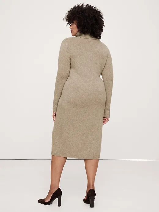 Cashmere Turtleneck Midi Sweater Dress sold by Banana Republic product image thumbnail 5