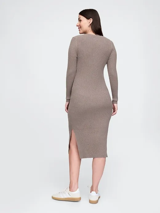 Maternity CashSoft Rib Henley Midi Sweater Dress sold by GAP product image thumbnail 2