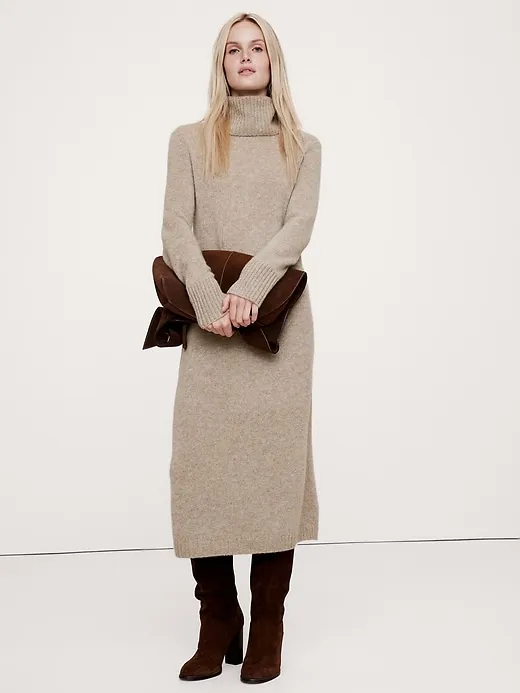 Cashmere Turtleneck Midi Sweater Dress sold by Banana Republic