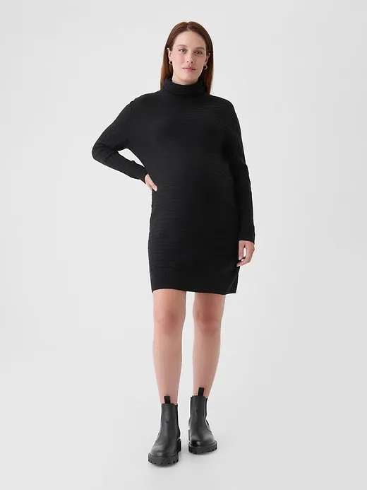 Maternity CashSoft Rib Turtleneck Mini Sweater Dress sold by GAP
