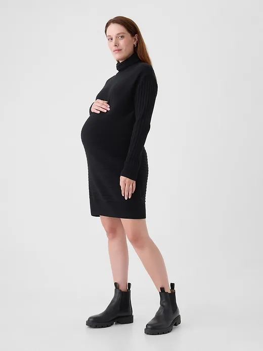 Maternity CashSoft Rib Turtleneck Mini Sweater Dress sold by GAP product image thumbnail 3