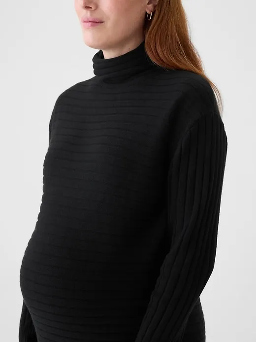 Maternity CashSoft Rib Turtleneck Mini Sweater Dress sold by GAP product image thumbnail 4