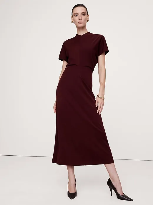 Wool-Blend Scuba Midi Dress sold by Banana Republic
