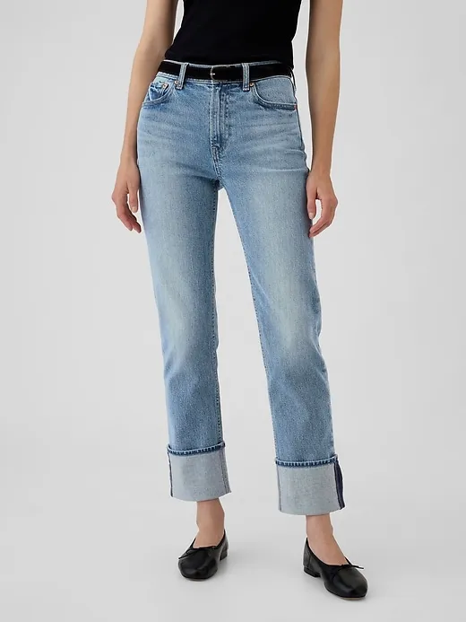 High Rise Cuffed '90s Straight Jeans sold by GAP product image thumbnail 2