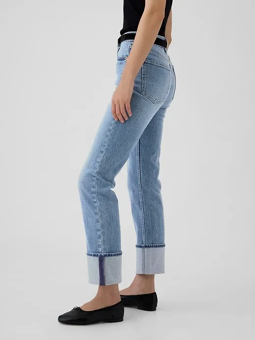 High Rise Cuffed '90s Straight Jeans sold by GAP product image thumbnail 3