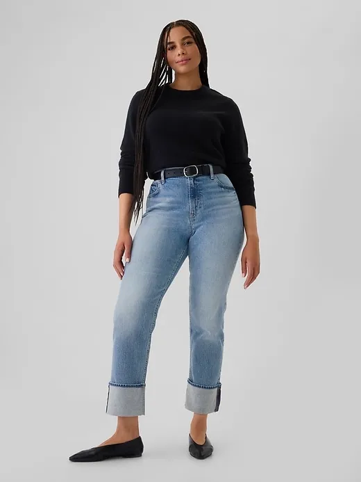 High Rise Cuffed '90s Straight Jeans sold by GAP product image thumbnail 5