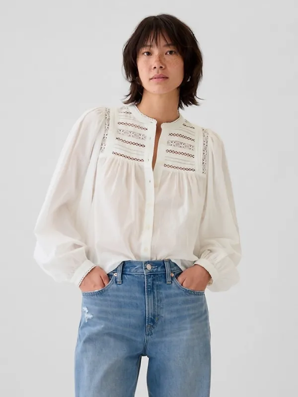 Lace-Trim Shirt sold by GAP