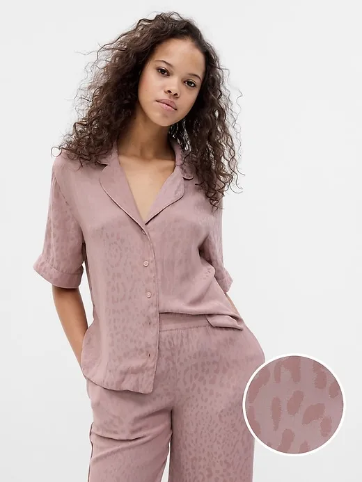 Satin PJ Shirt sold by GAP
