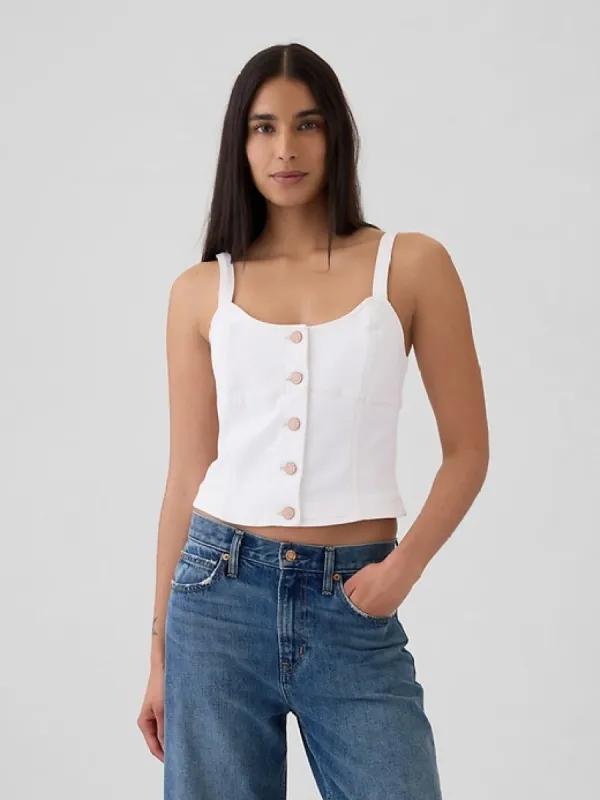 Denim Corset Tank Top sold by GAP