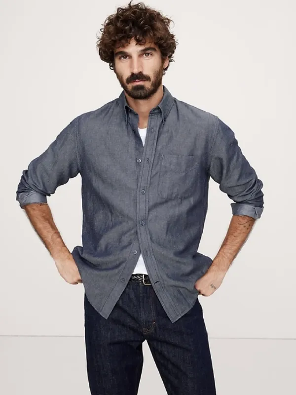 Linen-Cotton Pique Shirt sold by Banana Republic