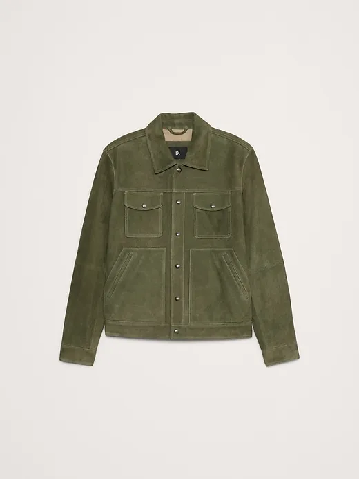 Suede Trucker Jacket sold by Banana Republic product image thumbnail 4
