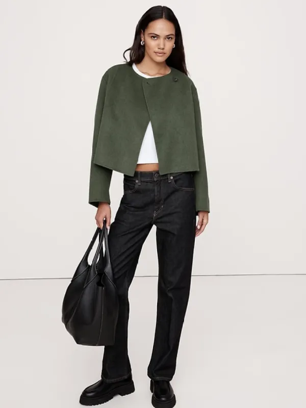 Double-Faced Cropped Jacket sold by Banana Republic