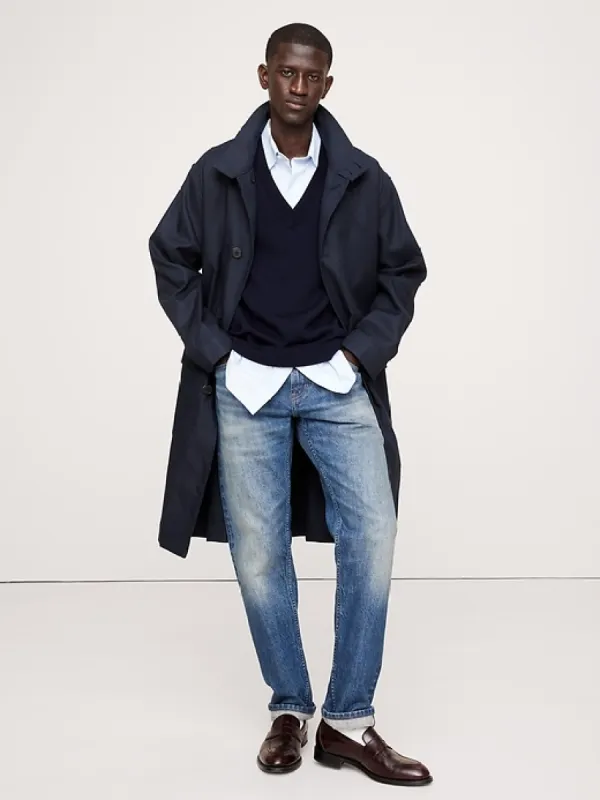 A.P.C. Mac Ville Trench Coat - Dark Navy Blue | Parallel