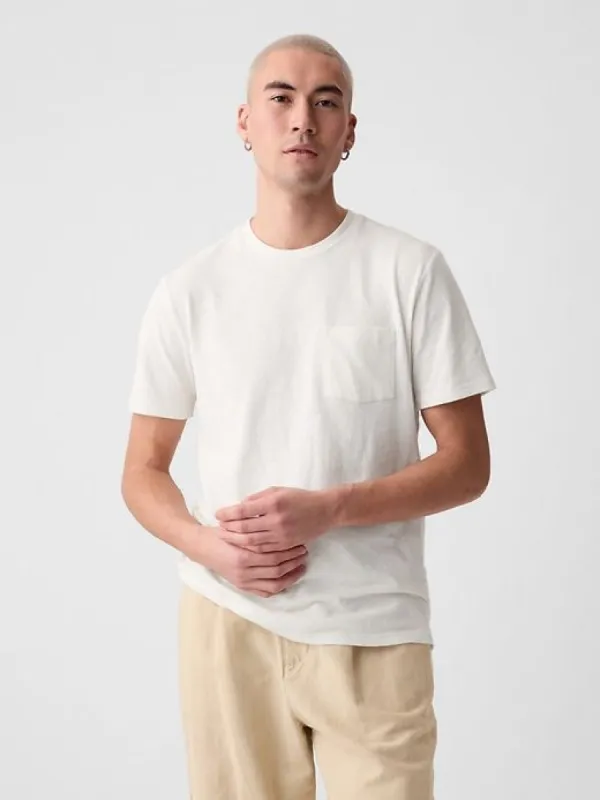 Linen-Cotton Pocket T-Shirt sold by GAP