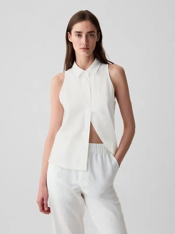 Linen-Blend Shirt sold by GAP
