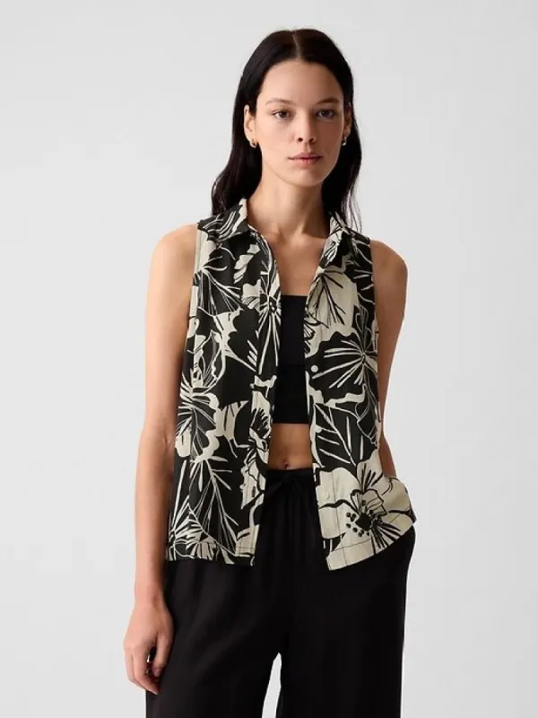 Linen-Blend Shirt sold by GAP