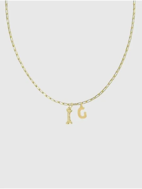 HART Dog Bone Initial Necklace sold by GAP