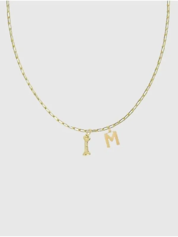 HART Dog Bone Initial Necklace sold by GAP