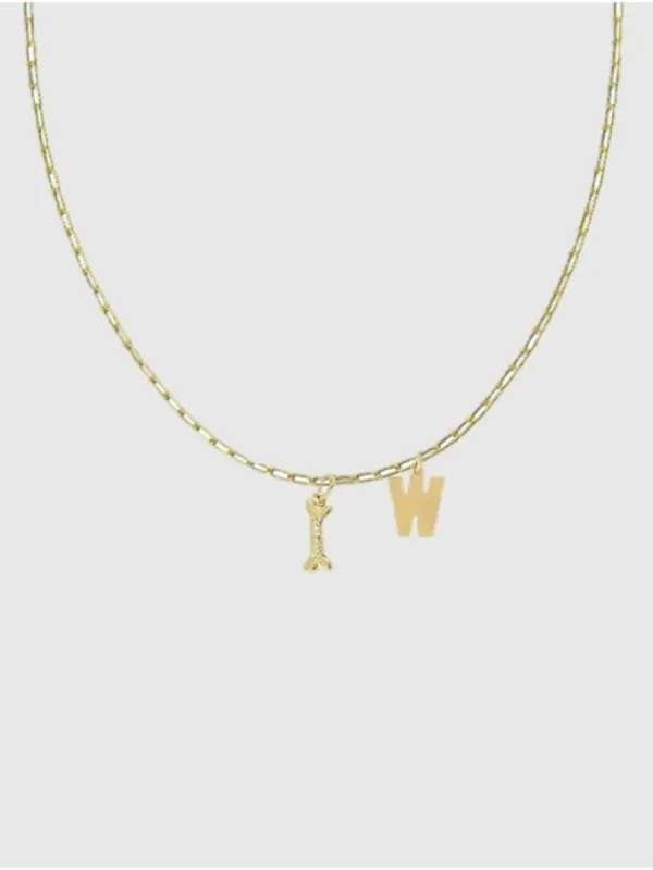 HART Dog Bone Initial Necklace sold by GAP