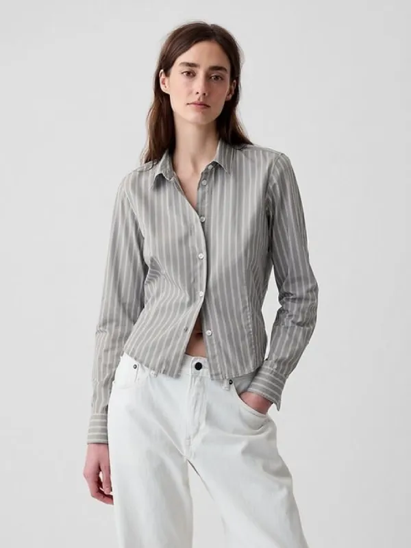 Organic Cotton Fitted Cropped Shirt sold by GAP