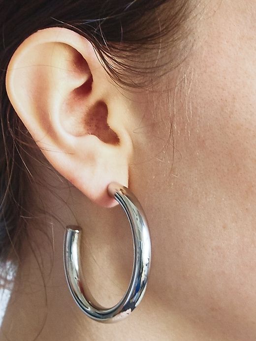 Medium Silver Hoop Earrings sold by GAP product image thumbnail 2