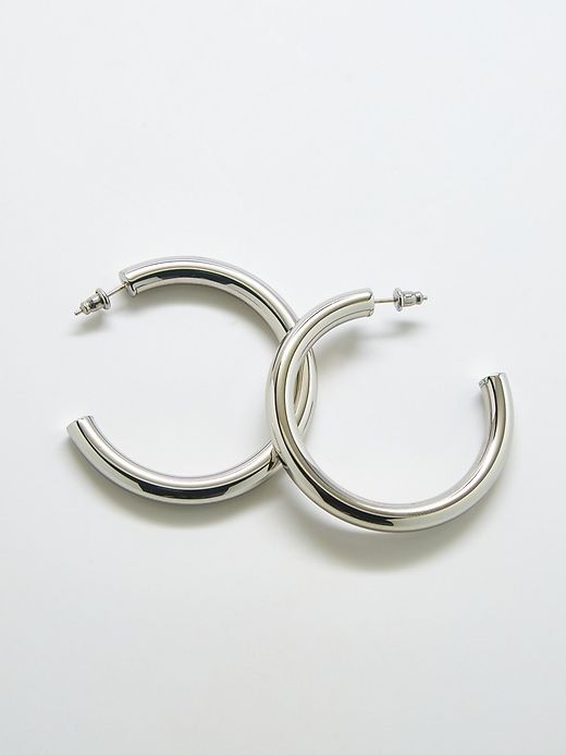 Medium Silver Hoop Earrings sold by GAP product image thumbnail 3