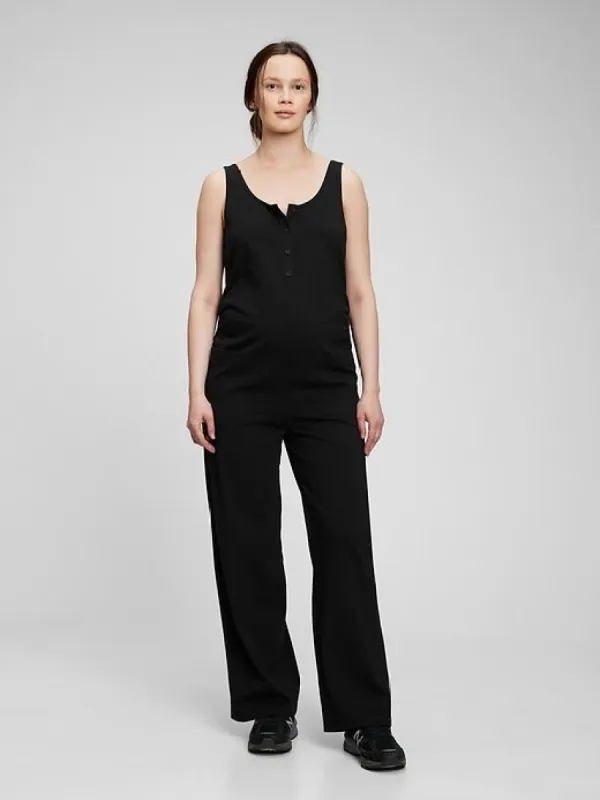 Maternity Knit Button-Front Jumpsuit sold by GAP